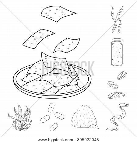 Vector Illustration Of Food And Vegan Icon. Collection Of Food And Weed Vector Icon For Stock.