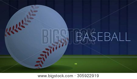 Baseball Pitch Concept Banner. Cartoon Illustration Of Baseball Pitch Vector Concept Banner For Web 