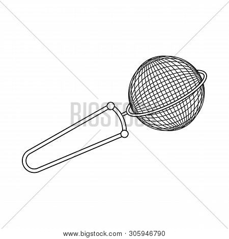 Vector Illustration Of Strainer And Tea  Symbol. Collection Of Strainer And Tool  Stock Vector Illus