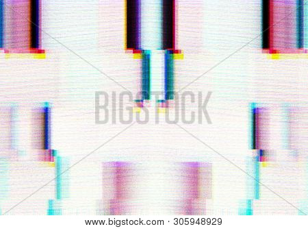 Abstract Background With Glitch Tv Styled Scanlines