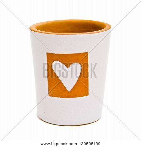 A heart cup isolated