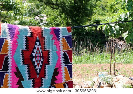 Patterned Carpet Adds Meaning To The Image With Landscape