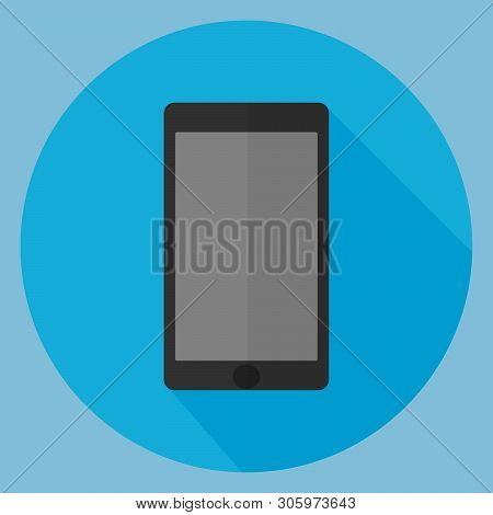 Vector Flat Icon Of Phone. Smartphone Flat Icon. Smartphone Icon In The Style Flat Design On The Blu
