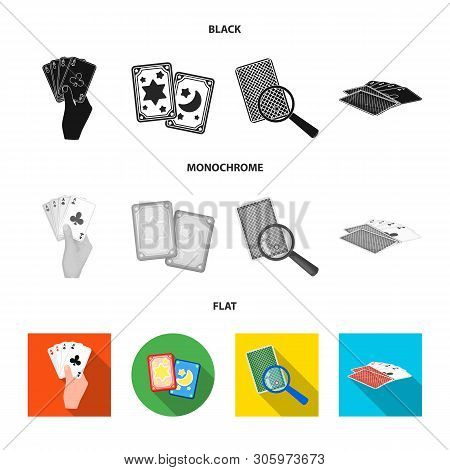 Vector Illustration Of Game And Magic Icon. Collection Of Game And Poker Vector Icon For Stock.