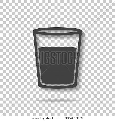 Vector Icon Glass Cup With Water. Glass With A Drink Ransparent Background. Layers Grouped For Easy 