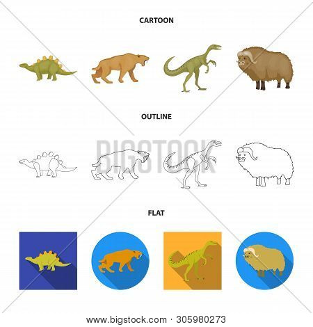Isolated Object Of Animal And Character Icon. Collection Of Animal And Ancient  Vector Icon For Stoc