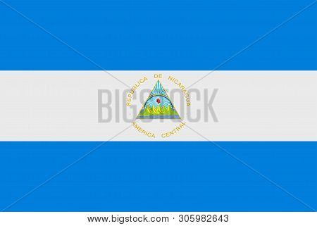 Flag Of Nicaragua. Sovereign State Flag Of Nicaragua