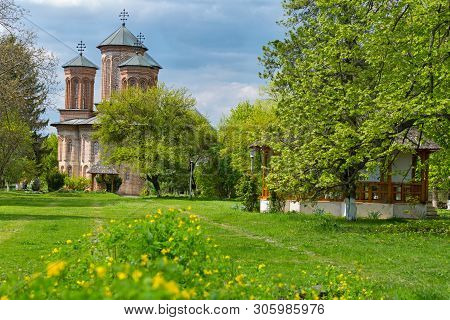 Picturesque Monastery Near Bucharest, Placed On Snagov Lake On A Small Island