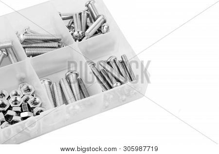 Bolt And Nut In Plastic Organizer Box