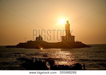 Sunrise Above The Sea Kanyakumari Comorin Cape India