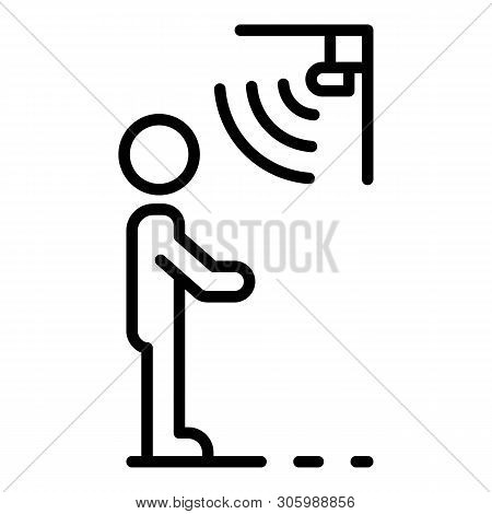 Guard Motion Sensor Icon. Outline Guard Motion Sensor Vector Icon For Web Design Isolated On White B