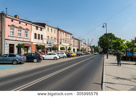 Wiecbork, Kujawsko Pomorskie / Poland - June 11, 2019: Buildings And The Market Of A Small Town In C