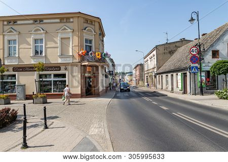 Wiecbork, Kujawsko Pomorskie / Poland - June 11, 2019: Buildings And The Market Of A Small Town In C