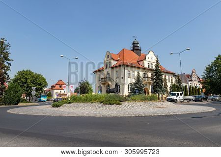 Zlotow, Wielkopolskie / Polska - June 11, 2019: The Main Intersection At The Seat Of The City Author