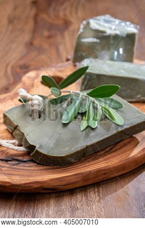 Blocks Of Handmade Bio Vegetal Natural Olives And Bay Leaf Soap