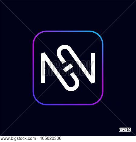 Modern Professional Logo Monograma N In Black Background