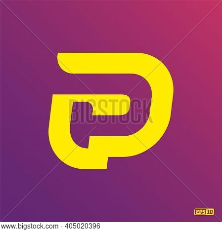 Modern Professional Logo Monograma P In Purple And Yellow Theme
