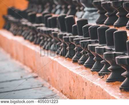 Idols(known As Lingams) Of God Shiva In A Temple In Kolar, India. Selective Focus