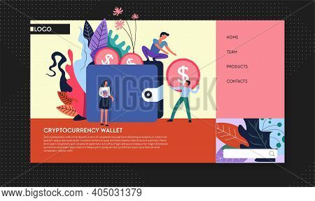 Cryptocurrency Marketplace Internet Web Page Template Bitcoin Stock Exchange Vector Online