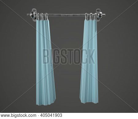 Curtains Isolated. 3d Rendering  Classic, Velvet, Isolated, Fabric, Telon, Spotlight