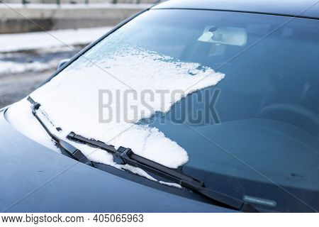 Cars Covered With Snow, Car Windows In The Snow