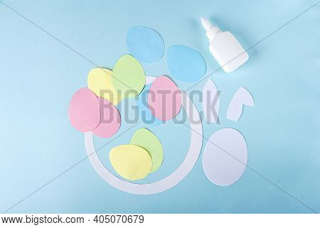 Diy And Kids Creativity. Step By Step Instruction: How To Make Paper Easter Wreath. Step5 Cut Out Bu