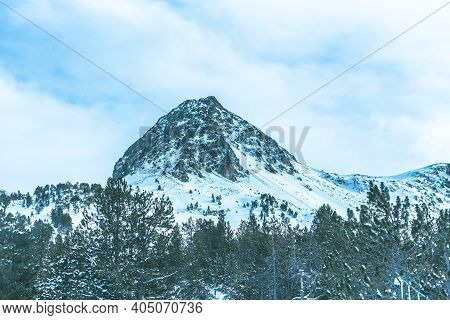 Mountain In The Grandvalira Ski Station In Andorra In Times Of Covid19 In Winter 2020.