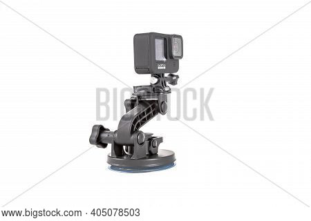 Moscow, Russia - Novemner 11, 2020: New Flagship Action Camera Gopro Hero 9 Black On Original Access