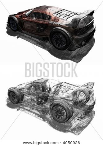 3D rendering sport car