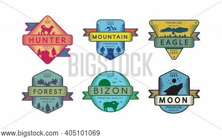 Assortment Badges Animals And Nature Set Logo