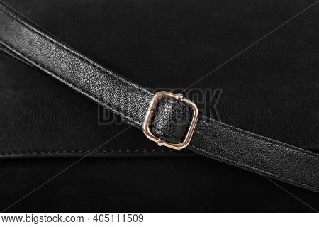 Part Of Black Leather Product Close Up