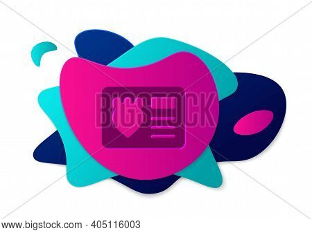 Color Police Badge With Id Case Icon Isolated On White Background. Abstract Banner With Liquid Shape