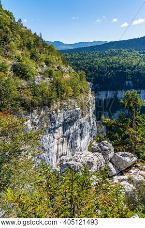 Gorges De La Bourne, The Bourne Canyon Near Villard De Lans, Vercors In France, Europe
