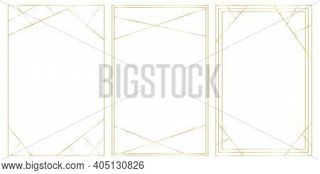 Vector Design Of Empty Golden Frame Isolated On White Background