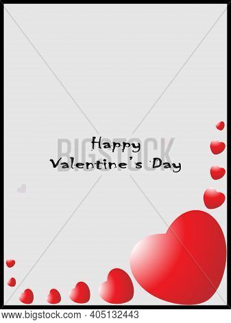 Happy Valentines Day Romantic Greeting Card. Vector Illustration. Romantic Card Design