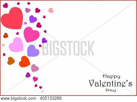 Romantic Greeting Card Design. Happy Valentines Day Vector Graphics
