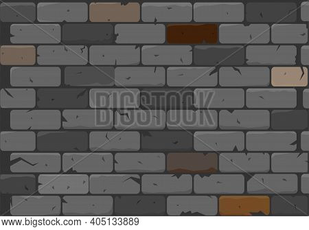 The Texture Of The Brickwork Is Done In Gray. Vector Illustration