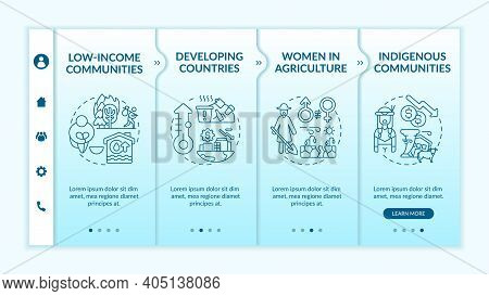Low-income Communities Onboarding Vector Template. Responsive Mobile Website With Icons. Women In Ag