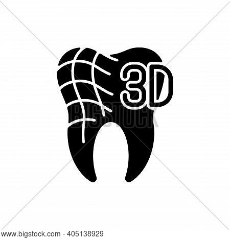 Digital Dentistry Glyph Icon. Dental Health Idea. Tooth Restoration Procedure. Stomatology Tooth Pro