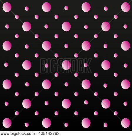 Abstract Vector Black Background With Pink Circles