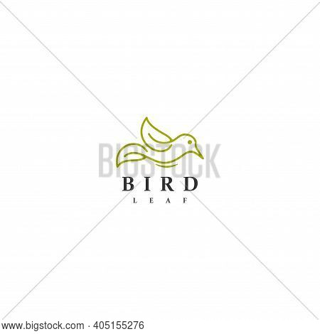 Bird And Leaf Logo Icon Symbol Concept Design