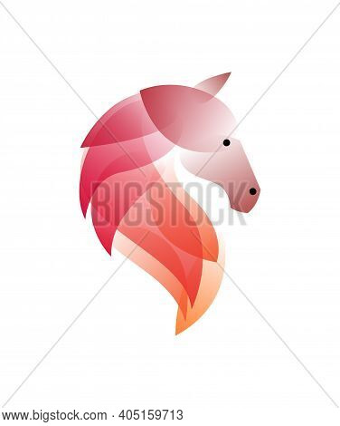 Vector Horse In Gradient Style. Digital Art