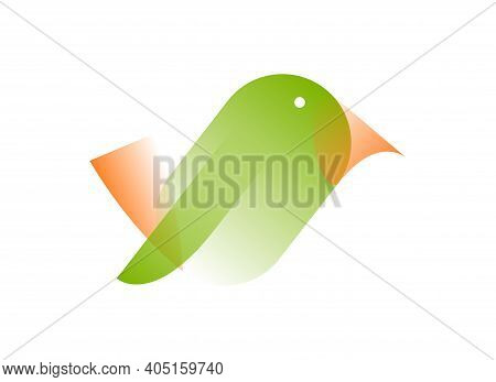 Vector Bird In Gradient Style. Digital Art