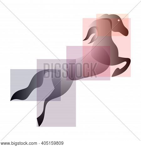 Vector Horse In Gradient Style. Digital Art