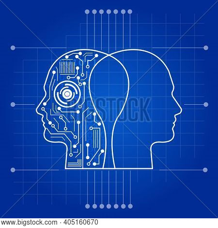 Artificial Intelligence For Concept Design. Machine Learning Technology Concept. Modern Engineering,
