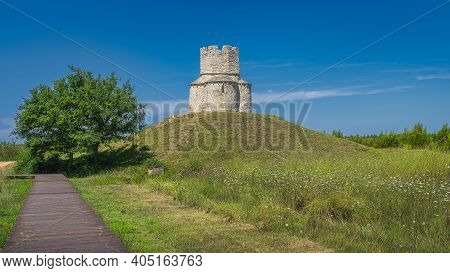 Wooden Boardwalk Leading To 11th Century St. Nicholas Church Located On Small Hill Between Nin And Z
