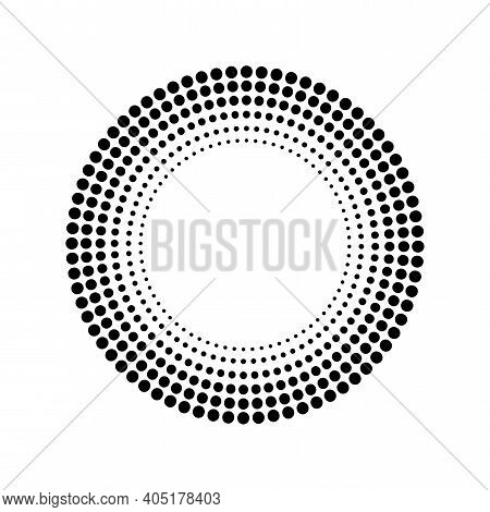 Halftone Dots Circle. Dots Texture. Abstract Background Banner. Line Art. Stock Image. Eps 10.