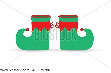Buffoon's Boots. Flat Color Vector Icon Isolated On White Background. Simple Style