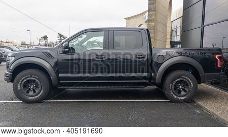 Bordeaux , Aquitaine  France - 01 24 2021 : Ford Raptor F150 Ranger Truck Us Car Of Multinational Au