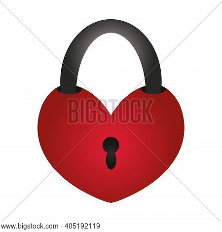 Door Lock In The Shape Of A Heart. A Symbol Of Love And Strong Relationships Of The Newlyweds. Color